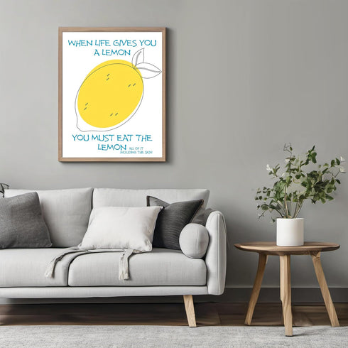 Posterizer 1 pcs-When Life Gives You A Lemon-Comedy Art-Motivational & Inspirational Art-Decor for Home & Office- unframed wall art...